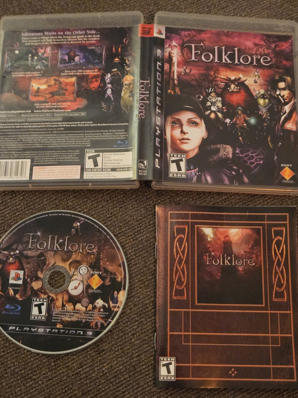 Folklore Sony PlayStation 3 PS3 2007 Video Game Complete Vintage Retro RARE!